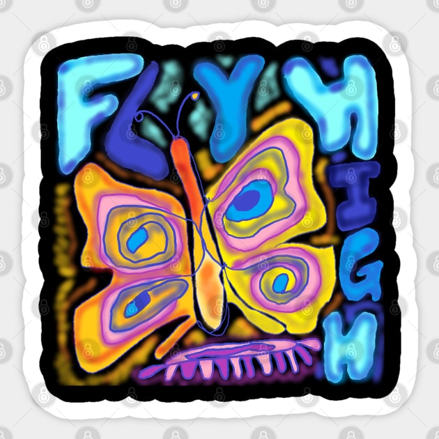 fly high butterfly Sticker by zzzozzo